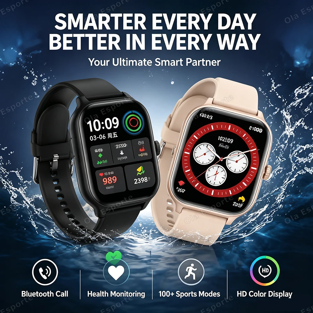 Sport-Smartwatch 2026 Neu für Männer und Frauen HD Bluetooth-Anruf Herzfrequenz-Aktivitäts-Tracking Fitness-Smartwatch für Urlaubsgeschenke Ht30 – Detail 1