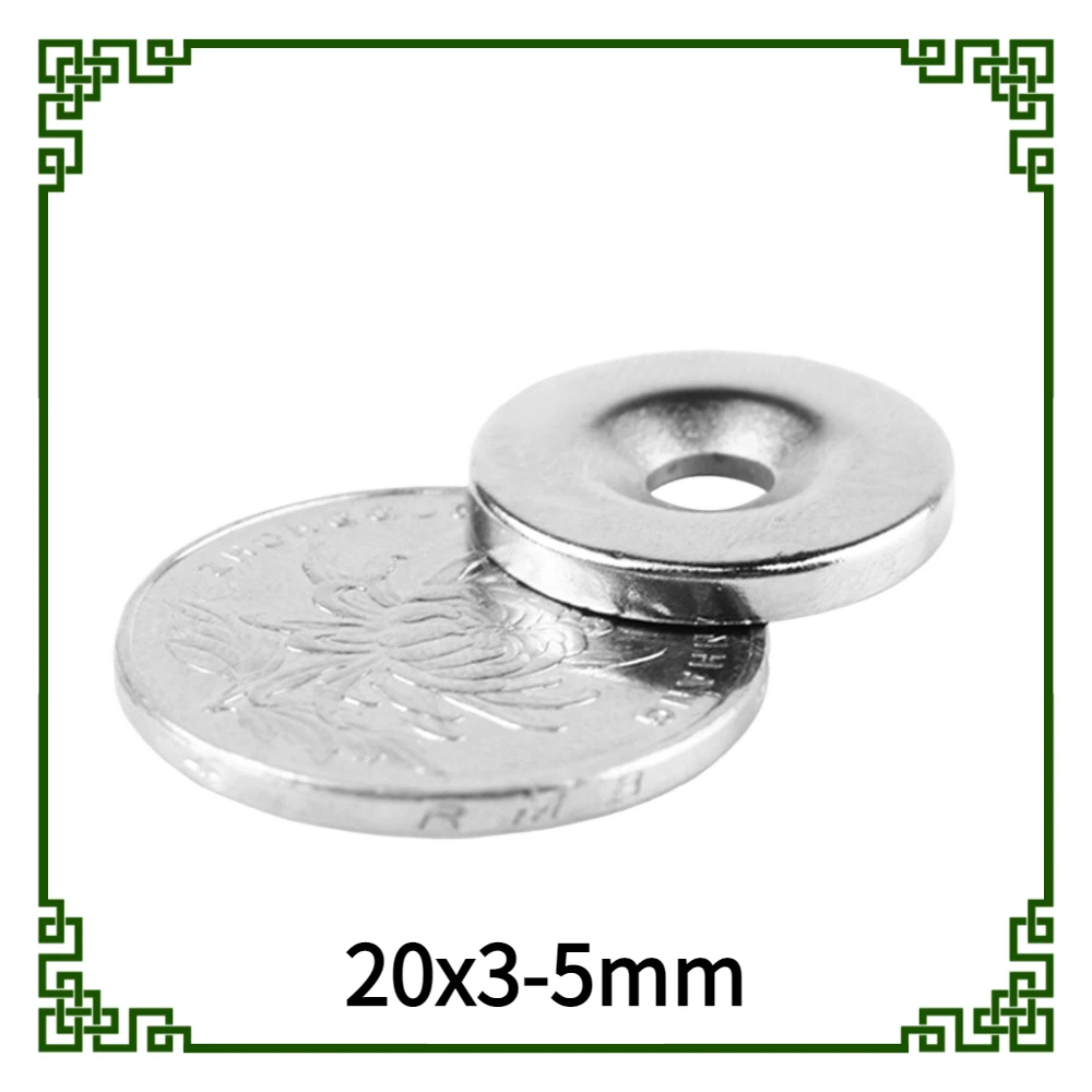 20X3-5mm Disc Strong Powerful Magnets 20X3 Hole 5mm Round Magnet For Fridge DIY Building Scientific Craft 20x3-5 20*3-5
