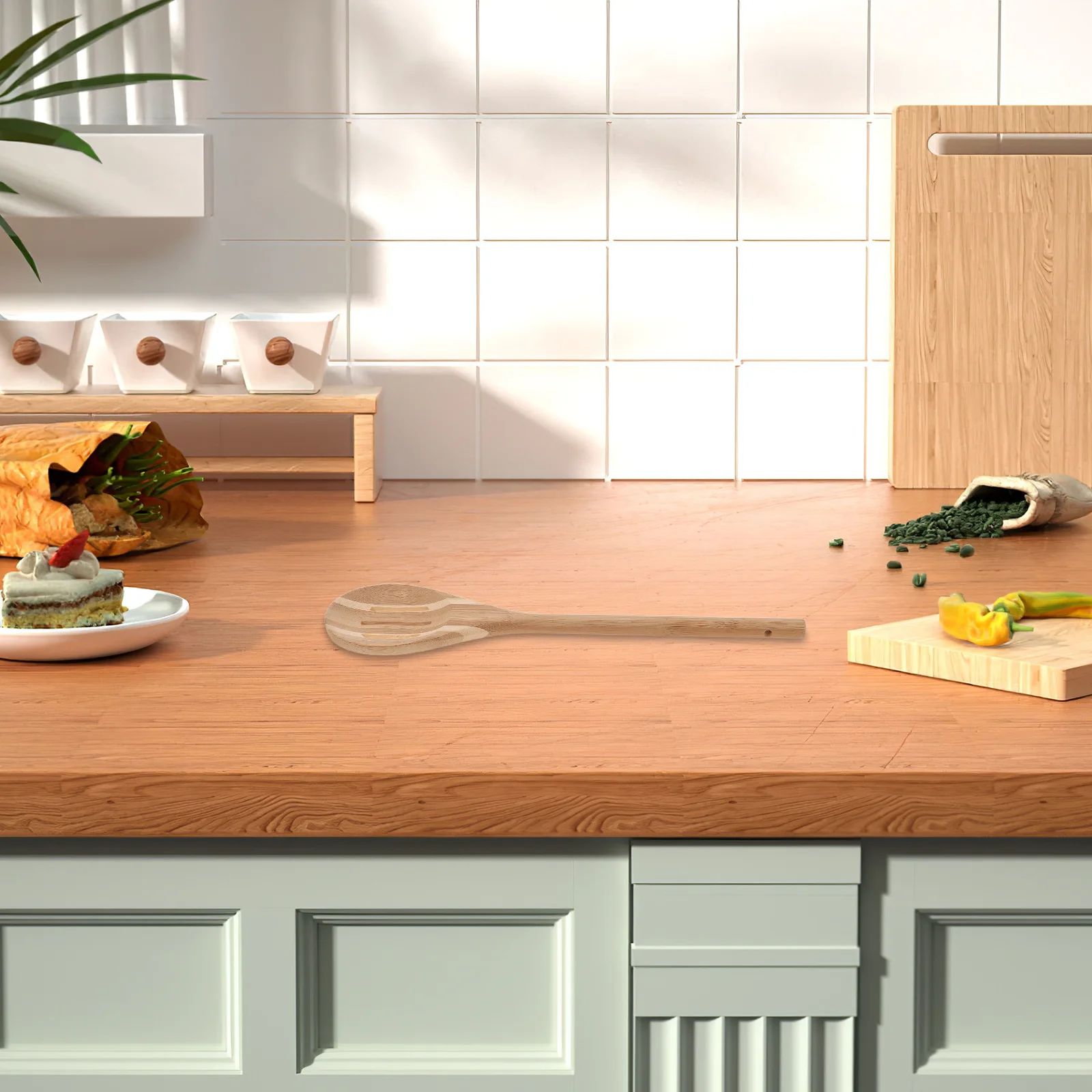 

3Pcs Bamboo Slotted Spoons Set Round Handle Nonstick Cooking Utensils Kitchen Serving Mixing Stirring Tools Bamboo Kitchen Tools