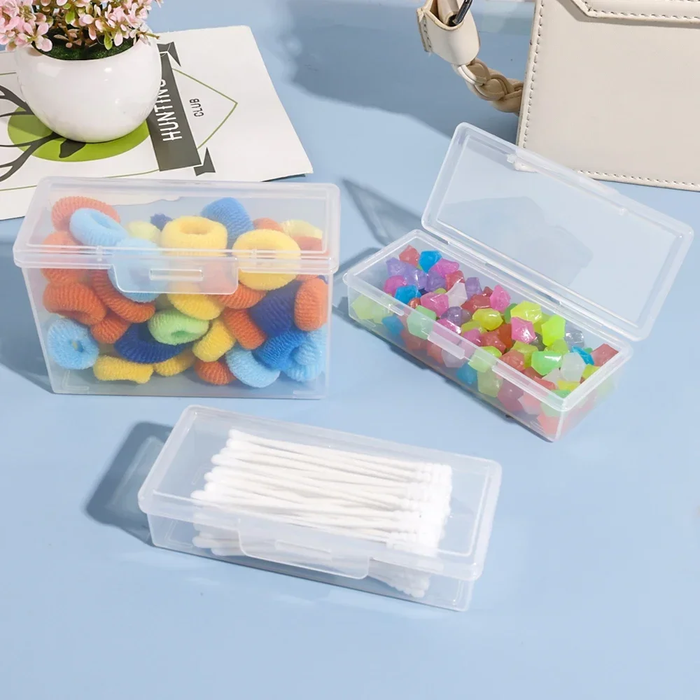 Clear Plastic Boxes Portable Beads Containers with Lid Mini Square Case Crafts Storage Organizers for Business Cards Small Items