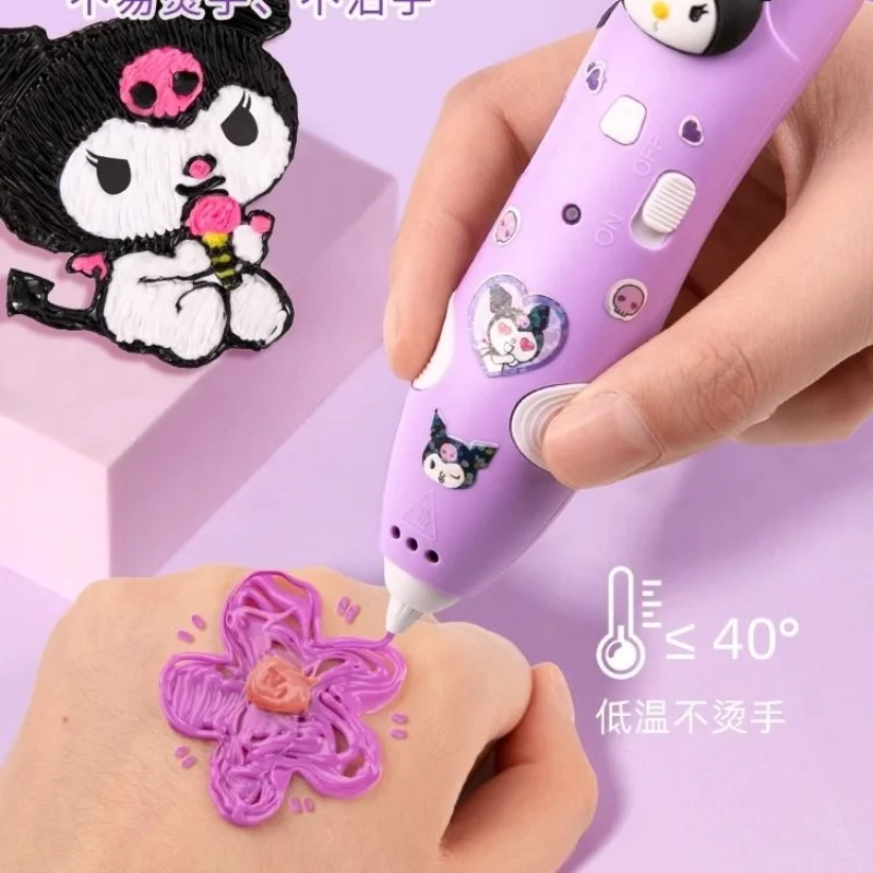 Sanrio Peripheral Melody Culomi 3d Three-Dimensional Printing Pen Low-Temperature Brush Toy Multi-Functional Painting Pen Gifts