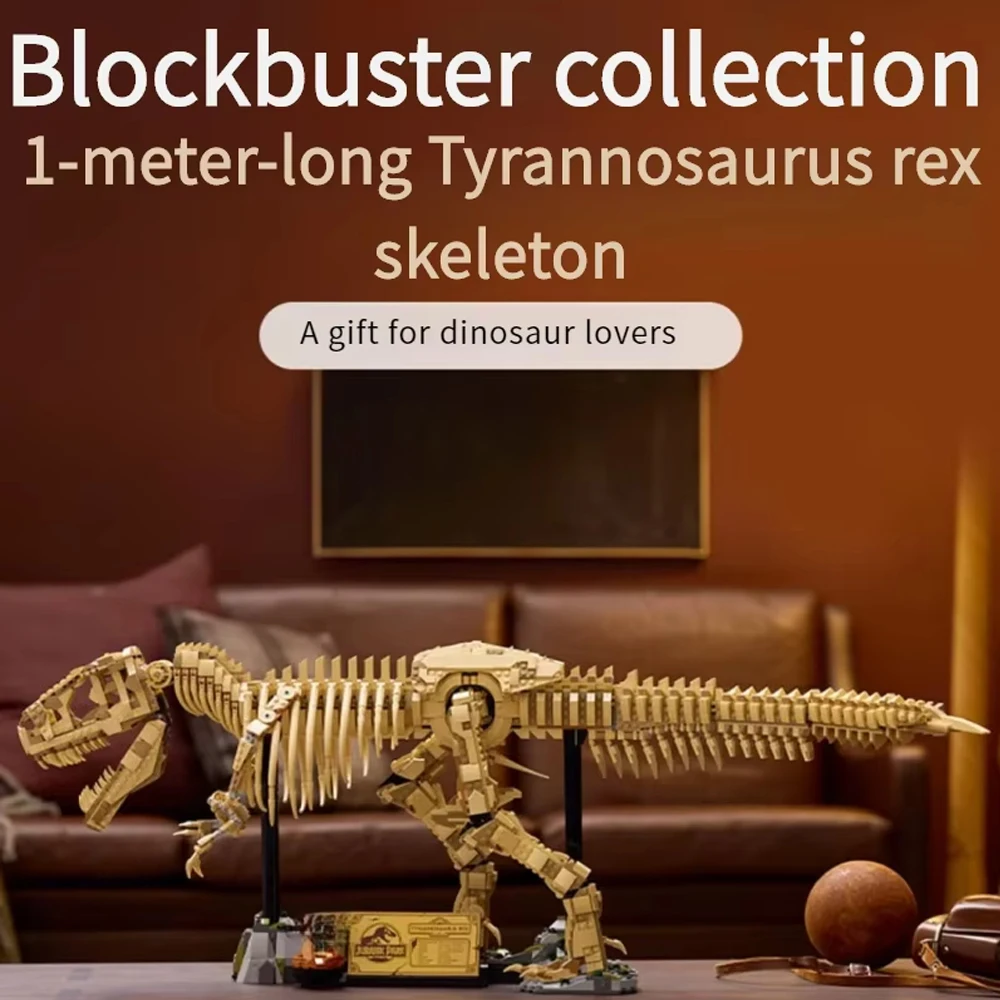 سلسلة إبداعية 3145pcs100CM عظم ديناصور طويل Tyrannosaurus الأحفوري نموذج اللبنات لغز التجمع لعبة هدية عيد ميلاد