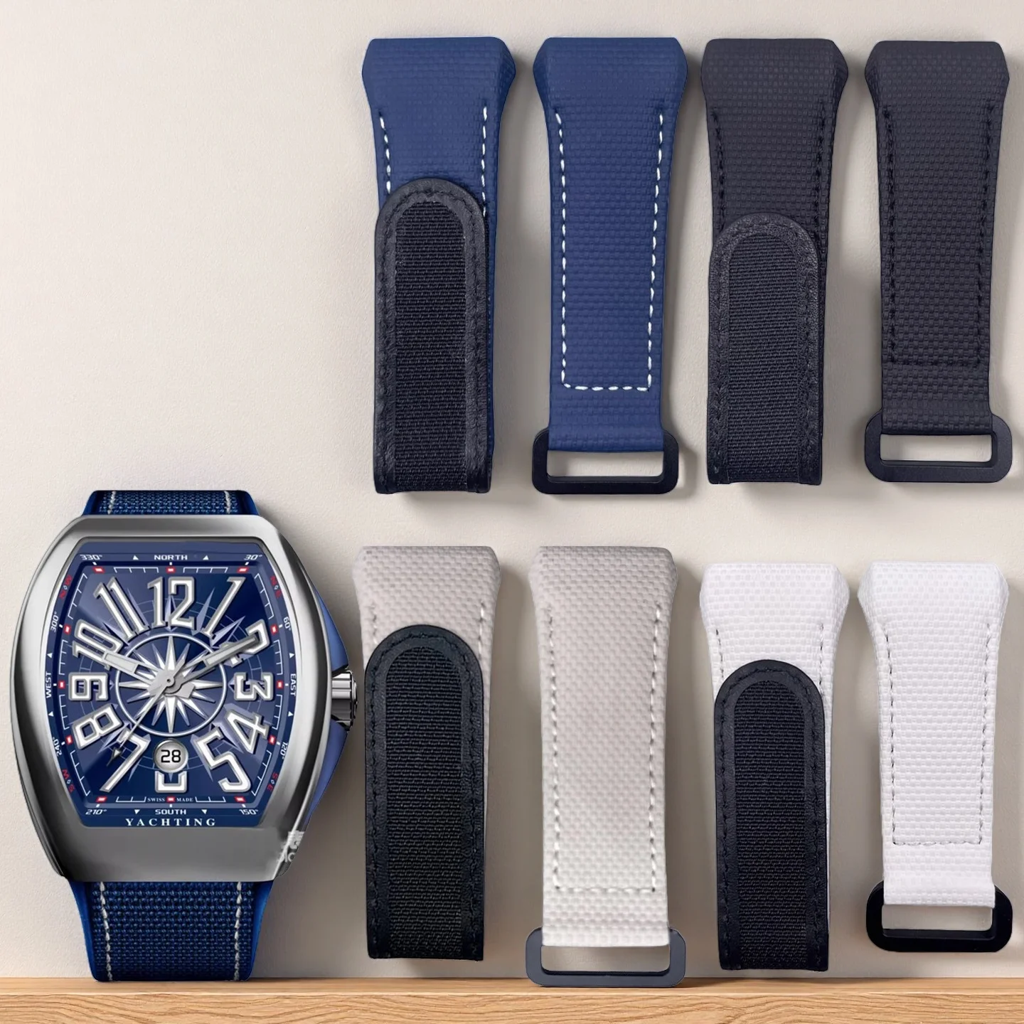 

Customized FKM Rubber Watch band For Franck Muller V45 V32 V41 Series Fluororubber Rubber Watch Strap Replace Bracelet Wristband