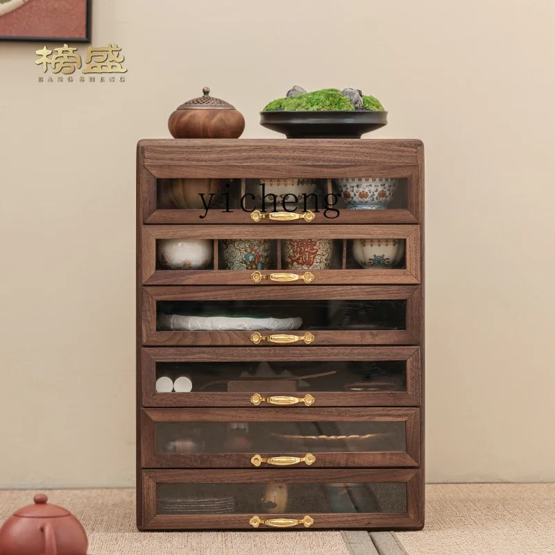 GZ-28 Tea Set Storage Multi-layer Jewelry Box Cultural Play Storage Cabinet Treasure-grade Six-drawer Storage Box