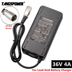 36V 4A Lead-Acid Battery Charger For Golf Cart Weeder Wheelchair Charger For 43.2V Lead Acid Battery With 3-Pin XLR Connector