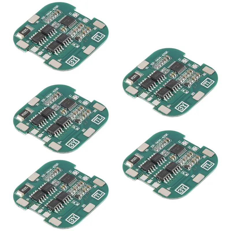 B03B-5 Pcs 4S BMS 8A 14.8V 18650 Li- Lithium Battery Charge Board Square PCB Short Circuit Protection For Drill Motor