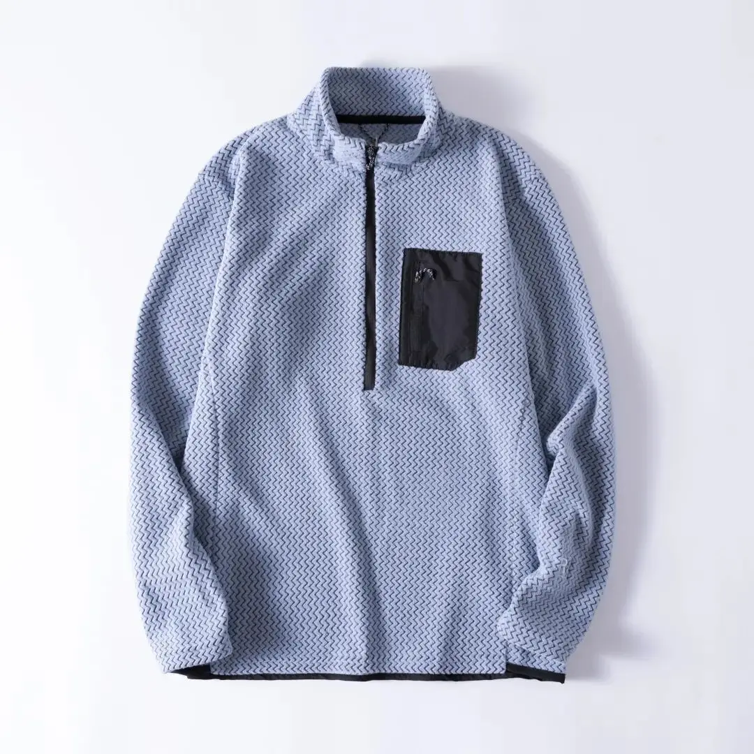 Patag Outdoor Otoño e Invierno Correr Hombres y Mujeres Casual Pesca Montaña Escalada y Ciclismo Sudadera con Capucha de Lana con Media Cremallera