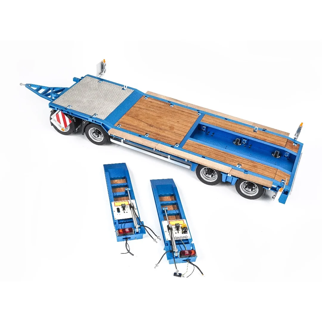 Rimorchi telecomandati per rimorchio idraulico completo RC a 4 assi in metallo CUT 1/14 con portellone posteriore leggero per modello di auto volcanti per camion trattore