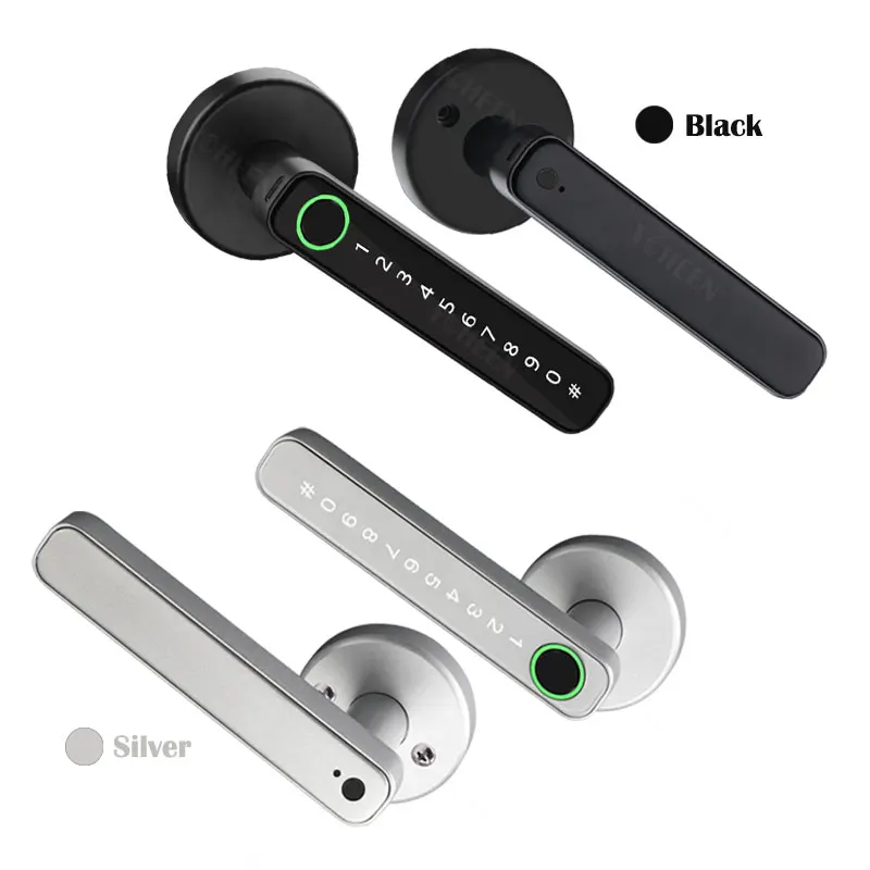 Tuya Digital Fingerprint Door Lock Electronic Lock with 60/70mm Latch Keys Smartlife/Tuya APP Remote Unlock