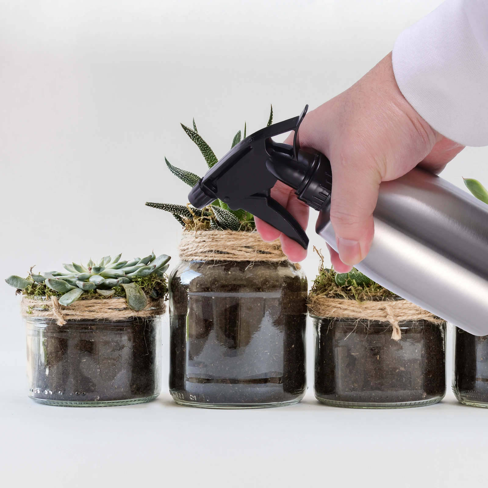 

Stainless Steel Spray Bottles Small Sprinkler Hand Press Watering Can Durable Flower Water Spray Pot Outdoor Garden Misting Cans