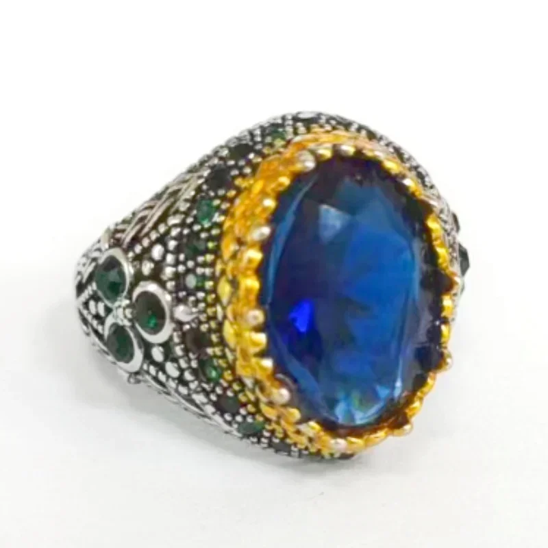 2026 New Zircon Shining Men's Luxury Ring with Personalized Retro Style As A First Accessory for Attending Banquets and Parties
