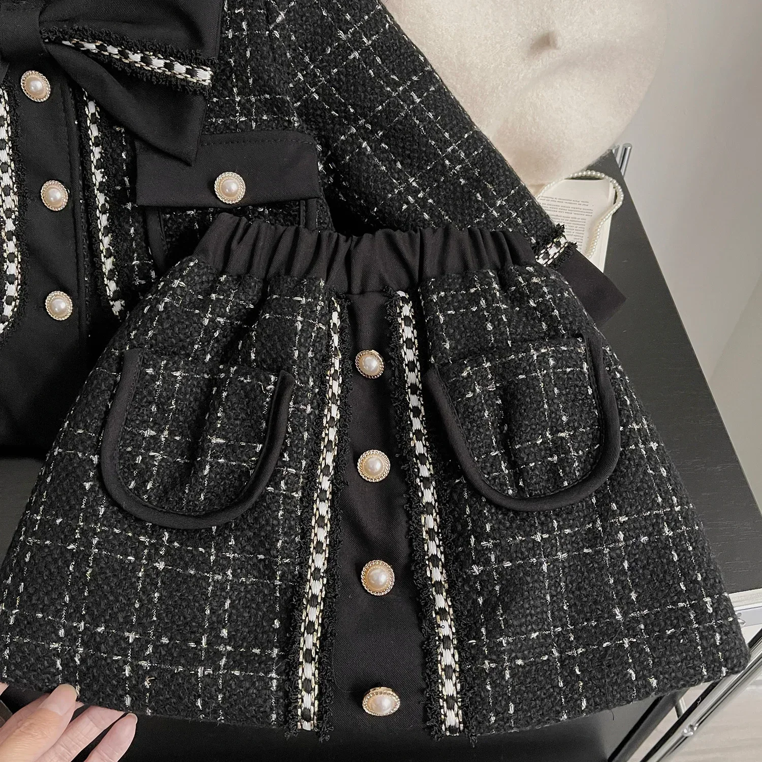 الفتيات ملابس سميكة مجموعات الشتاء 2024 الأطفال الدافئة أسفل معاطف تنورة 2 قطعة فستان رسمي دعوى للطفل زي حفلة الاطفال وتتسابق