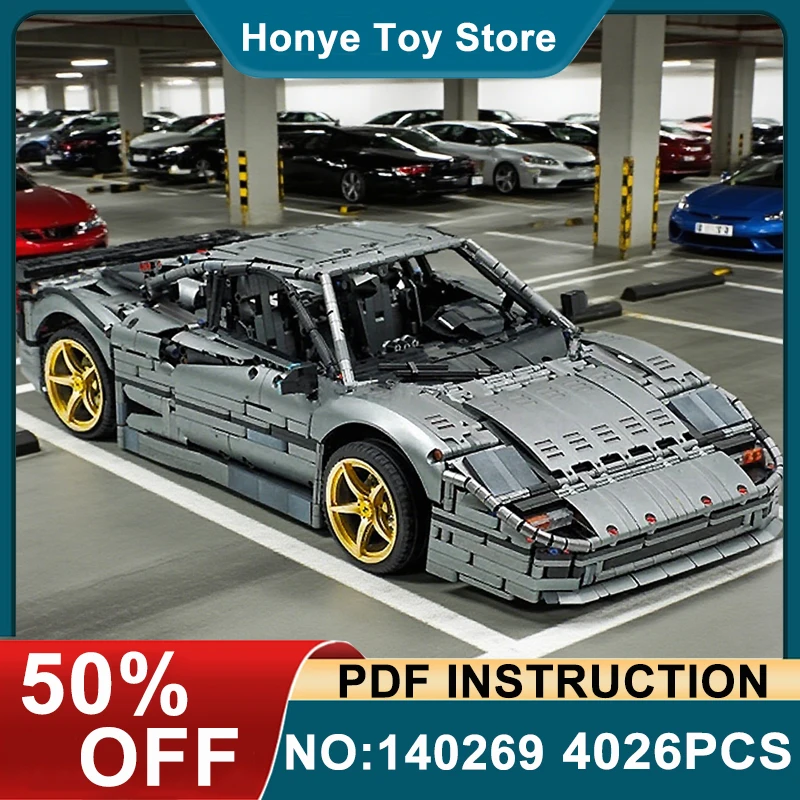 

Изготовленная ограниченная серия, серебристо-серый MOC F40 HyperCar 1:8, модель автомобиля, строительные блоки, кирпичи, головоломка, игрушка «сделай сам», рождественские подарки для детей