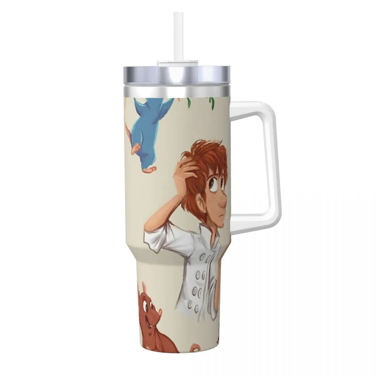 

Stainless Steel Tumbler Ratatouilles Coffee Mug cartoon Insulated Cold and Hot Car Mugs Travelist Custom DIY Water Bottle