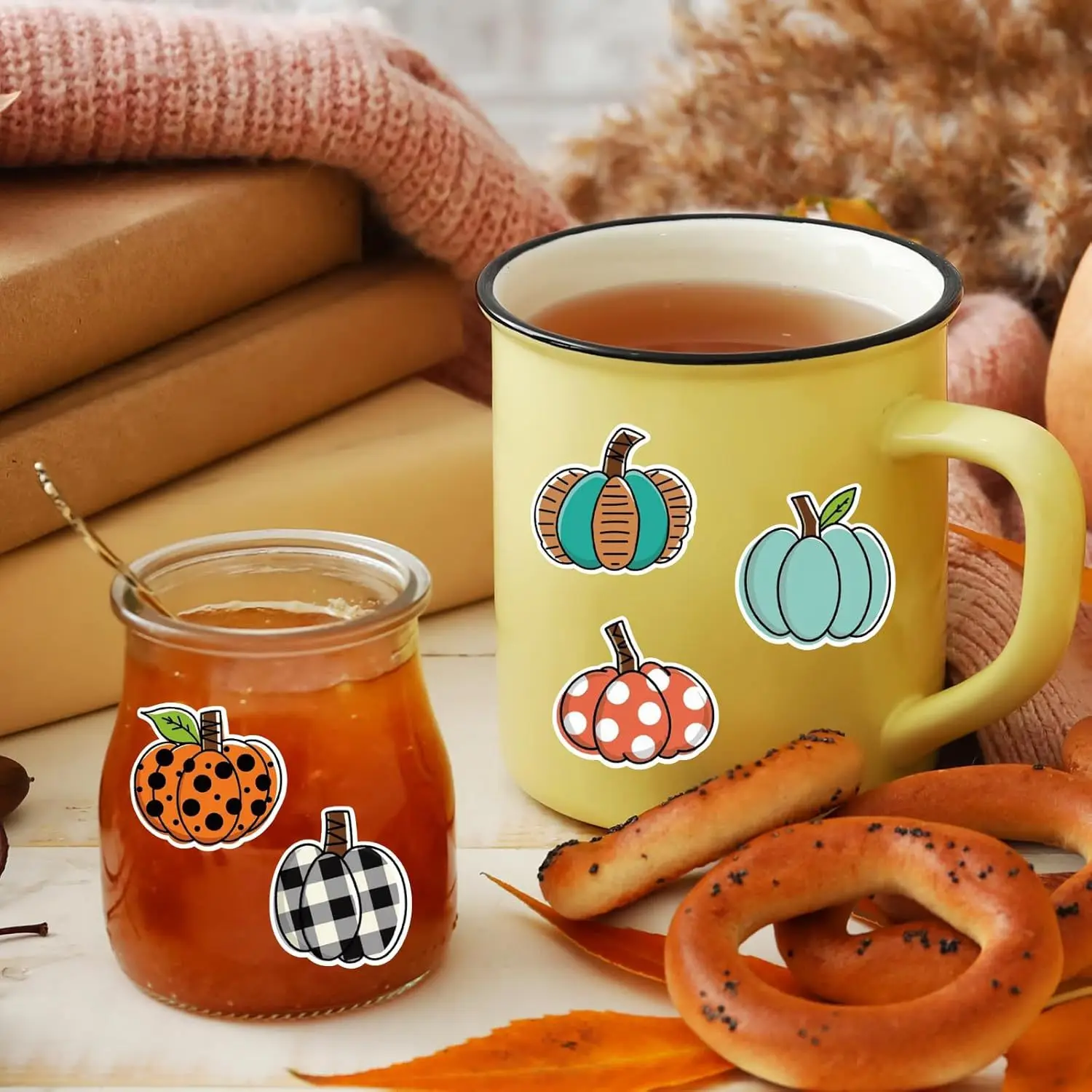 500 pçs rolo adesivos outono abóbora dos desenhos animados graffiti adesivos diy telefone guitarra portátil notebook mala copo adesivos à prova dwaterproof água