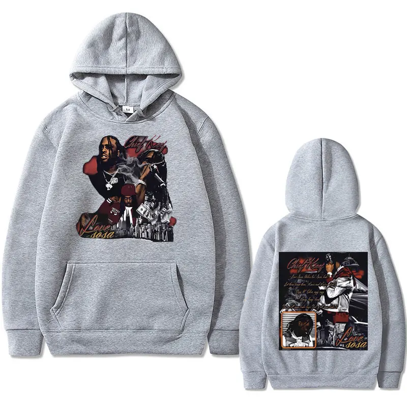 Rapper Chief Keef Double Sided Print Hoodie Men's Cool Streetwear Men Hip Hop Fashion Sweatshirt Male Vintage Oversized Hoodies