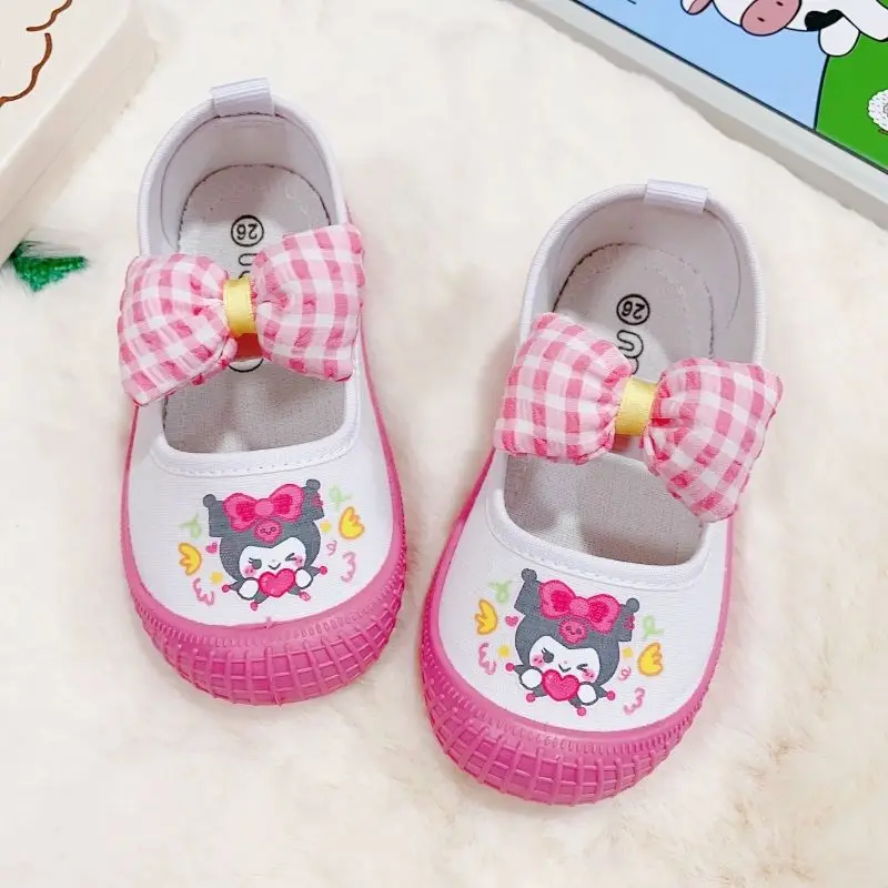 Anime Kuromi Cinnamoroll Kids Canvas Shoes Students Flat Shoes Cartoon Soft Sole Shoes Cute My Melody Shoes Non Slip Girls Gift