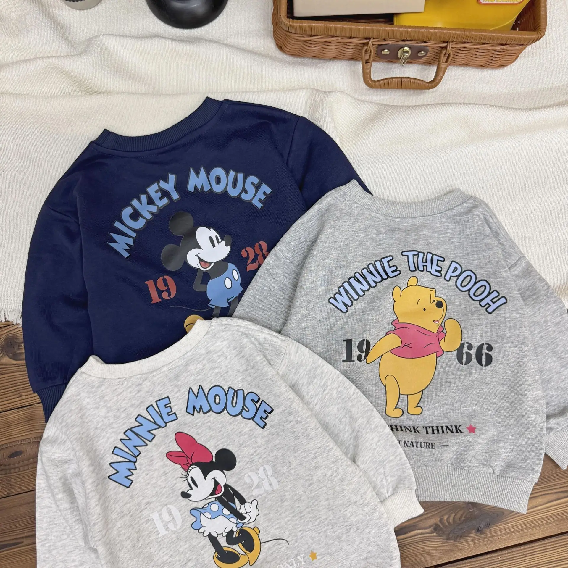 

Disney Cartoon Children's Sweatshirt Boys Girls Cute Printed Long Sleeve Round Neck Pullover Kids Comfortable Kids Cotton Top