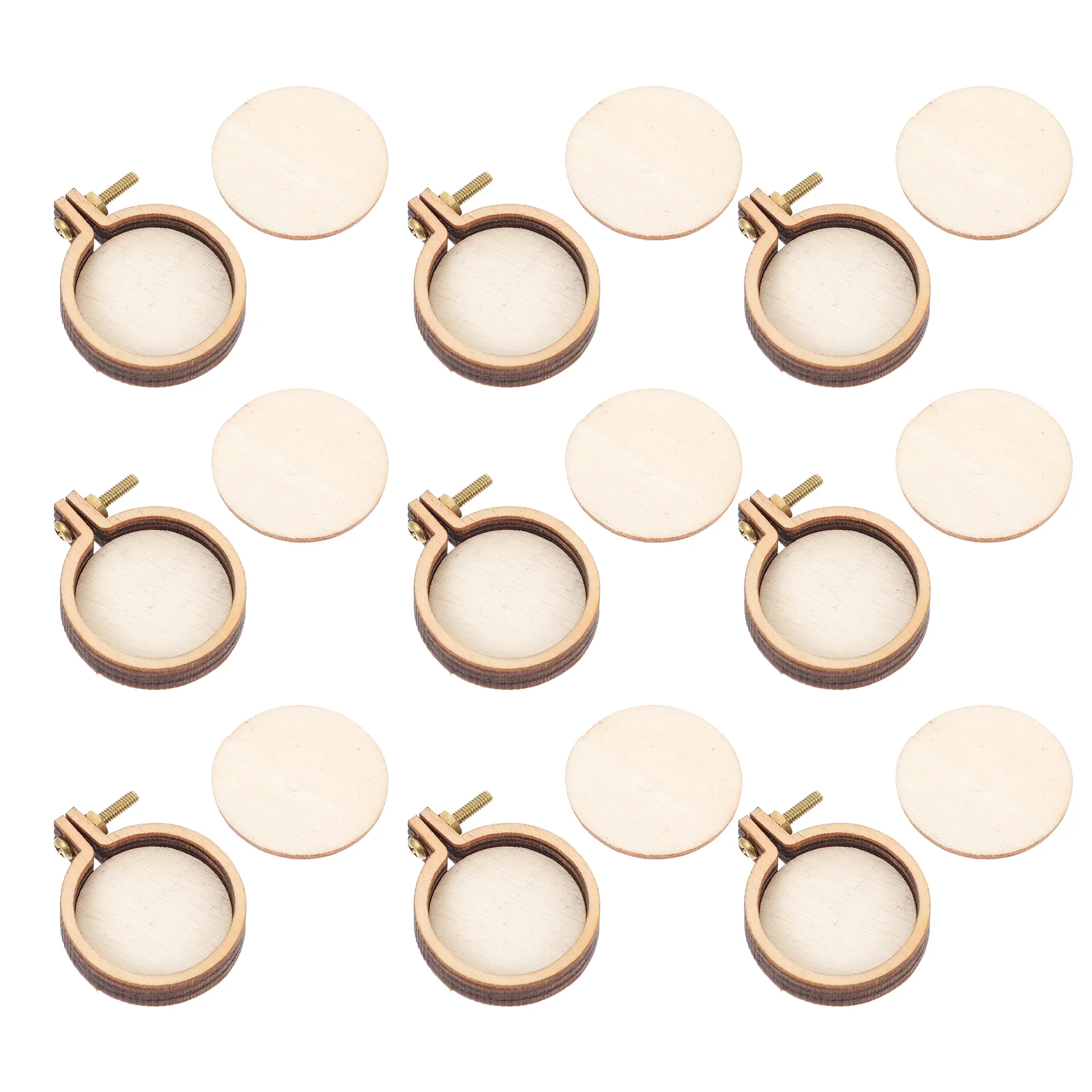 

20 Sets Mini Embroidered Hoop Pendant Embroidery Pendants Charms Decorate Bracelet DIY Hanging Wood Shape Decorations