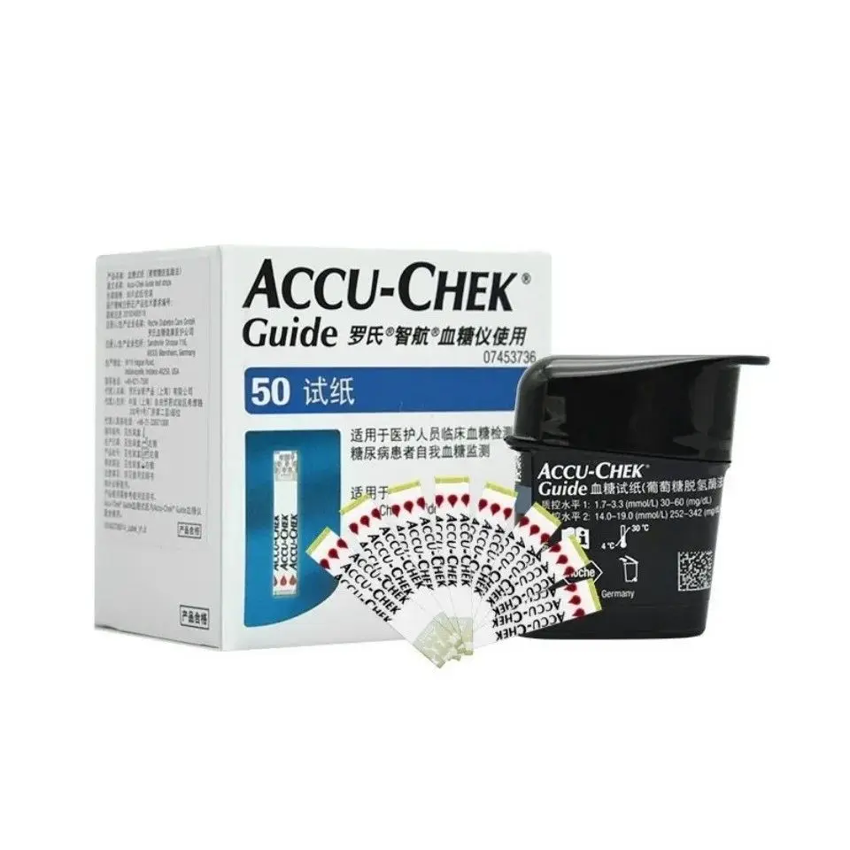 

Accu Chek Cuide Blood Glucose Meter Diabetic Test 25/50/100 Pcs Blood Glucose Test Strips(exp:2025.2）