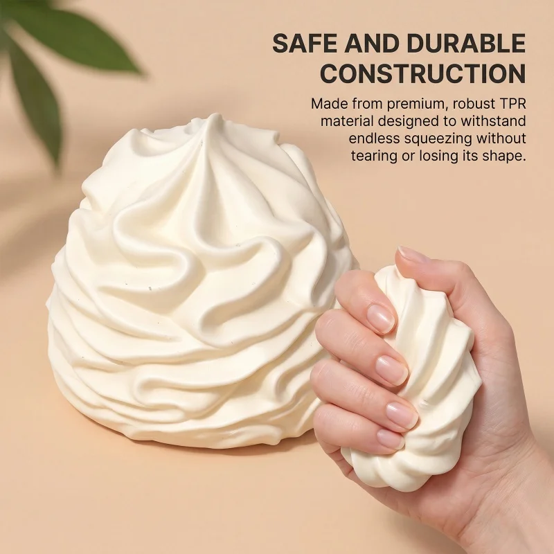 New Whipped Cream Shaped Squishy Ornament Soft Slow Rising Desktop Decor Stress Relief Decor Gift for Office Adult Workers