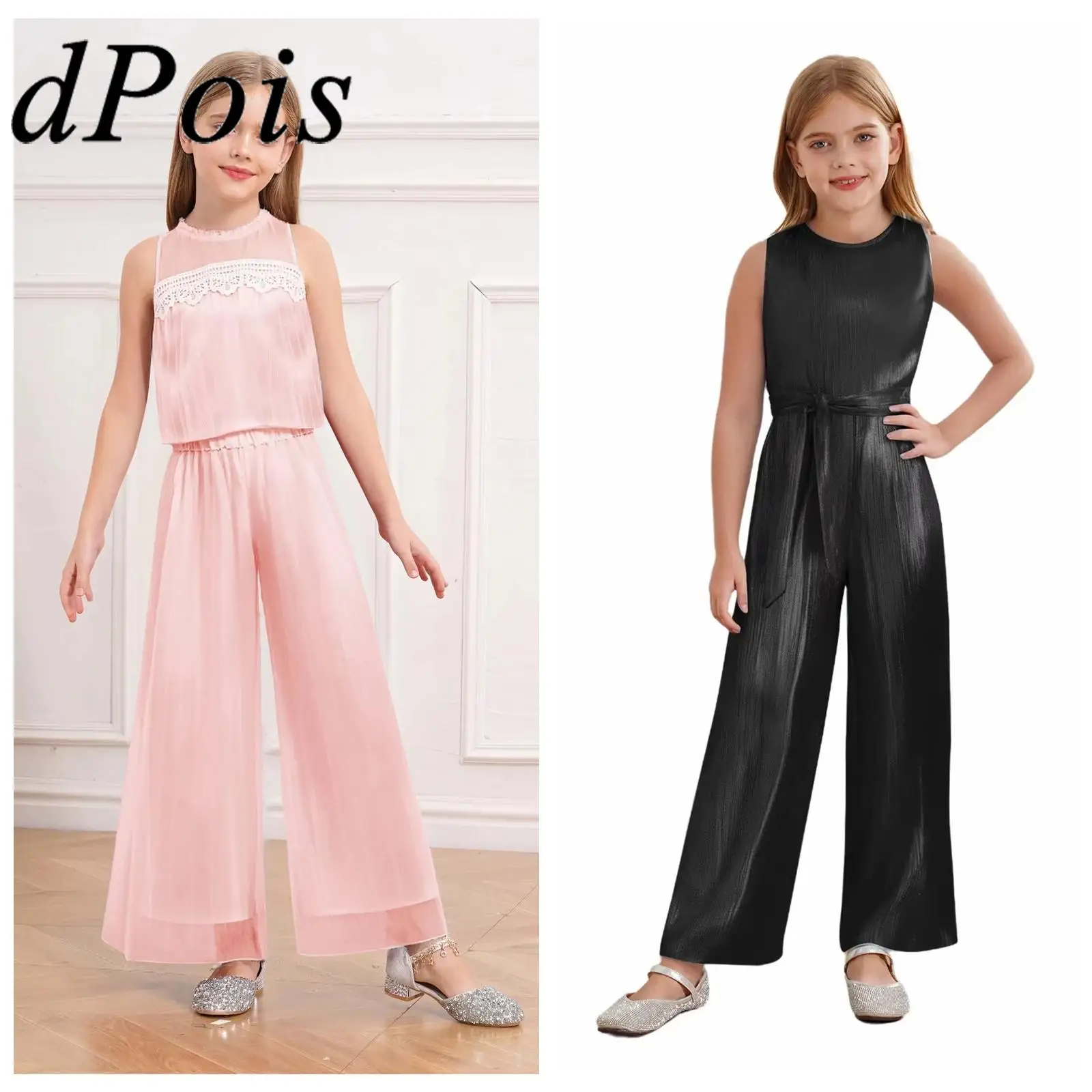 

Children Girls Ballet Gymnastics Outfits Modern Jazz Dance Costume Skating Tops with Pants Princess Party Suit Fashion Dancewear
