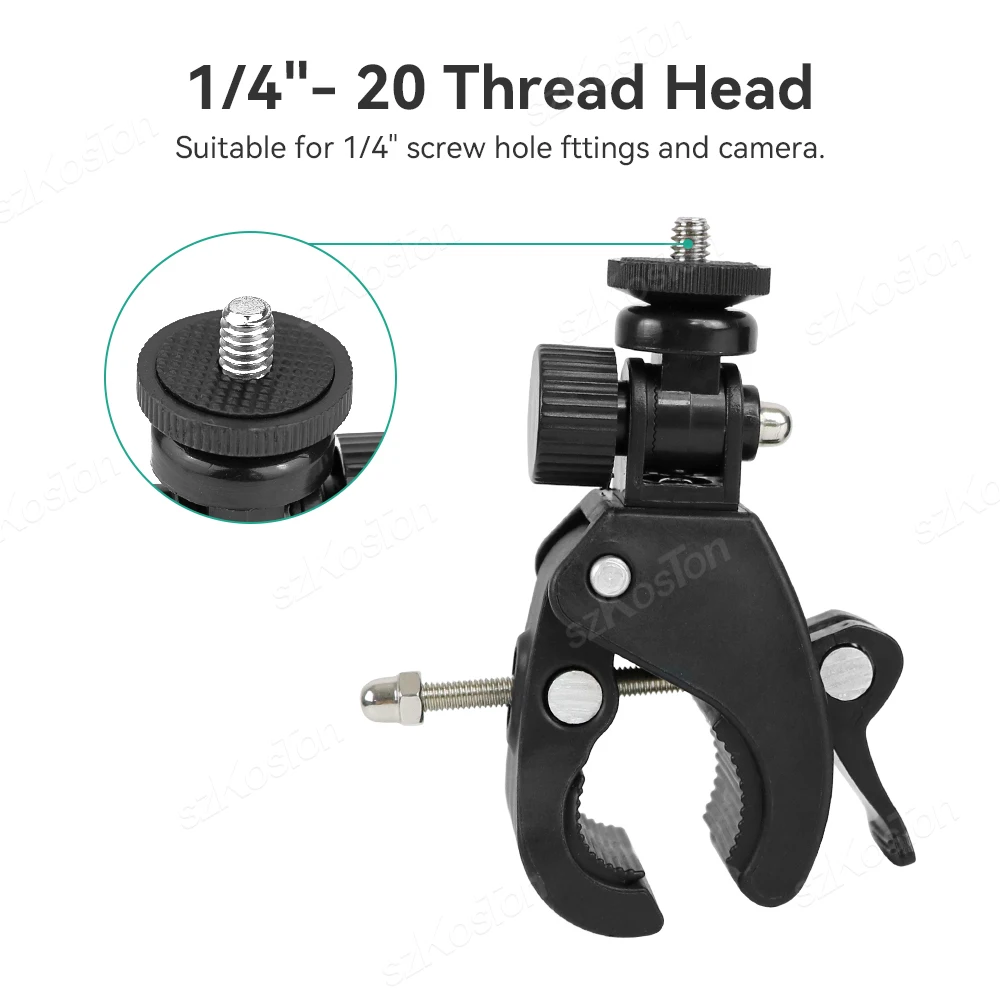 Bicycle Camera Mount Bike Motorcycle Handlebar Handle Bar Tripod Clip Adapter Action Camera Part For Gopro Hero 12 11 10 9 8 7