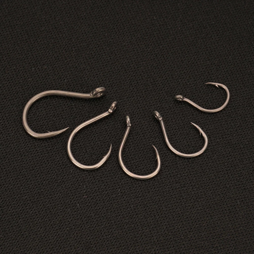Hirisi 8039 50/100 Stück Hochkarbon-Stahl PTFE-beschichtete Scharfe Widerhaken-Karpfenangelhaken mit Öse, Verbindbare Box – Detail 4