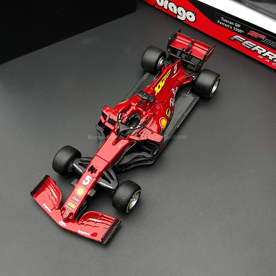 Bburago-modelo de coche de aleación de lujo Ferrari F1 SF21 2021 #16 Charles Leclerc #55 Carlos Sainz Jr, colección de vehículos de juguete de