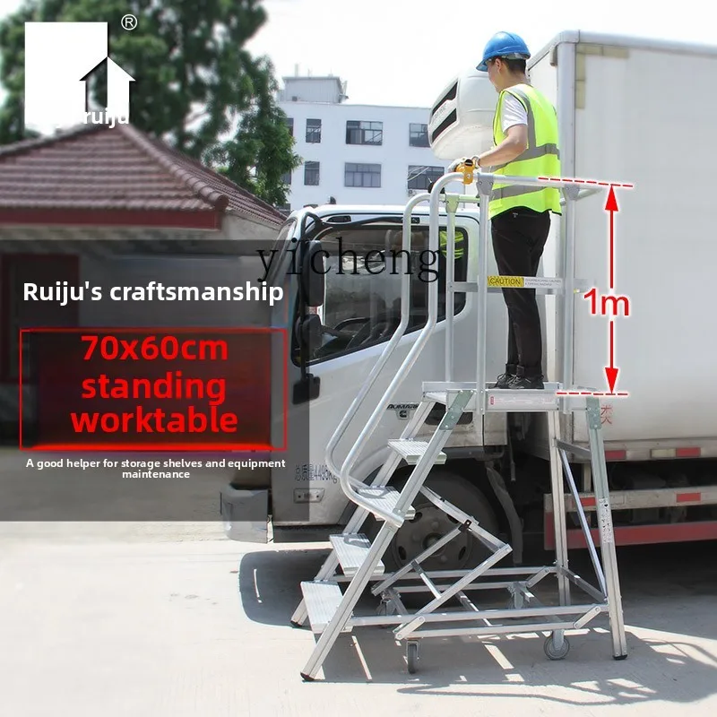 YFY  aluminum alloy climbing platform engineering ladder warehouse maintenance mobile truck scaffolding stairs