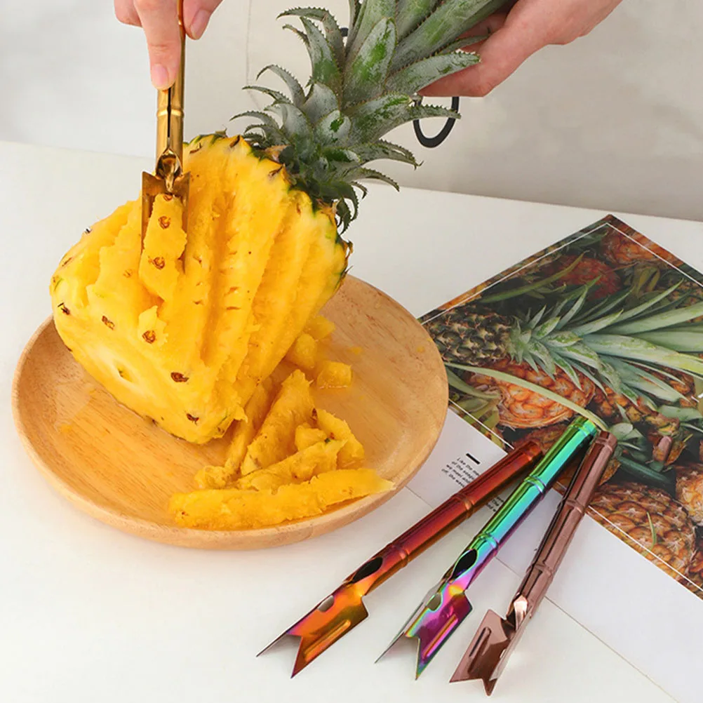 

Pineapple Peeler Steel Shovel V Type Eye Remover Pineapple Eye Remover Fruit Tool for Camping Outdoor Kitchen Bar