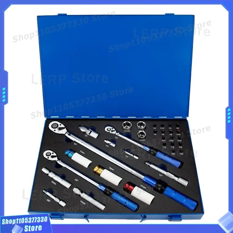 High Precision Adjustable Torque Wrench Preset Auto Repair Tool Kit for Tire Spark Plug Bicycle Maintenance Professional