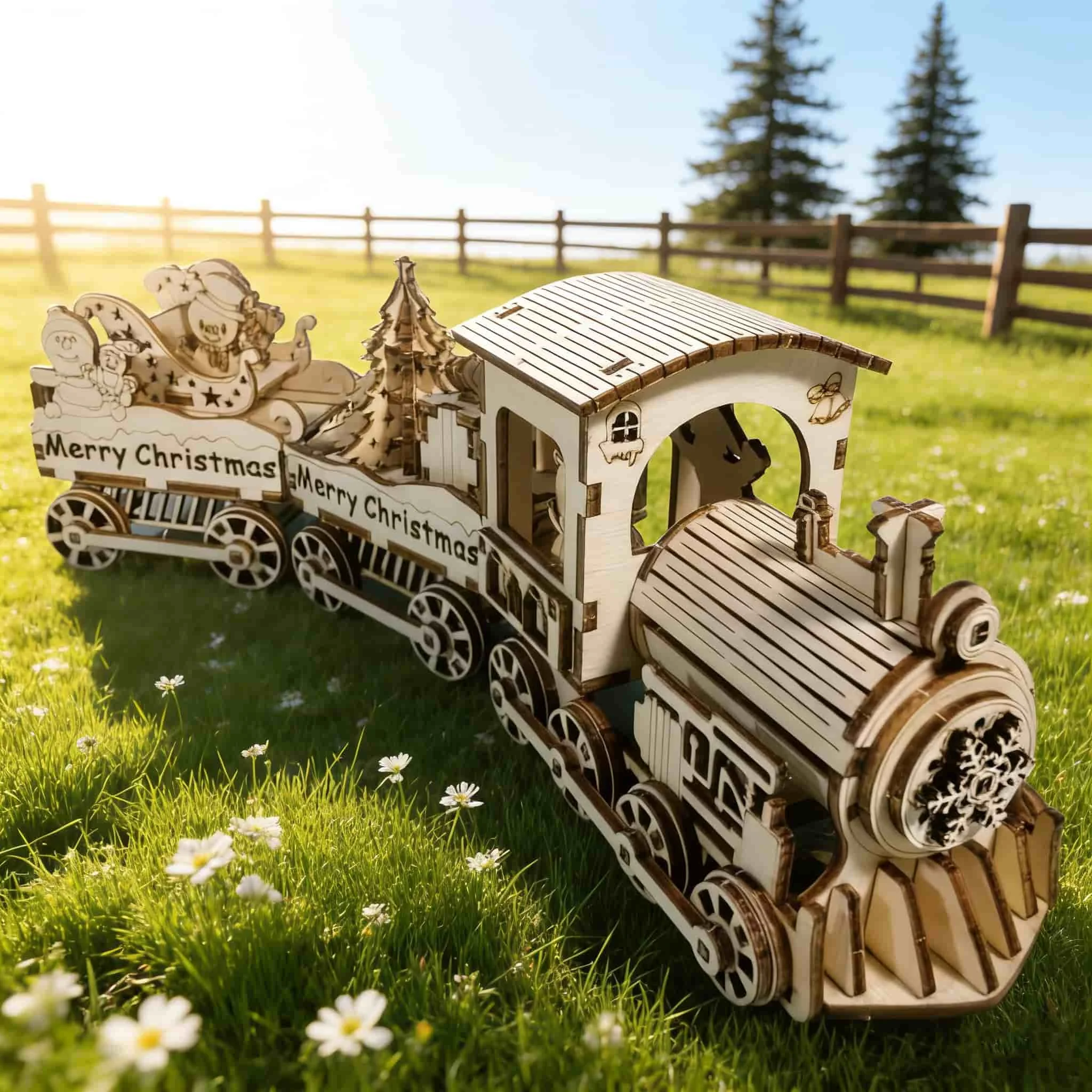 Train 3D Wooden Puzzle, Scale Model, DIY Model Kit, Handcrafted Gift, Home Decor, Assembly Toy