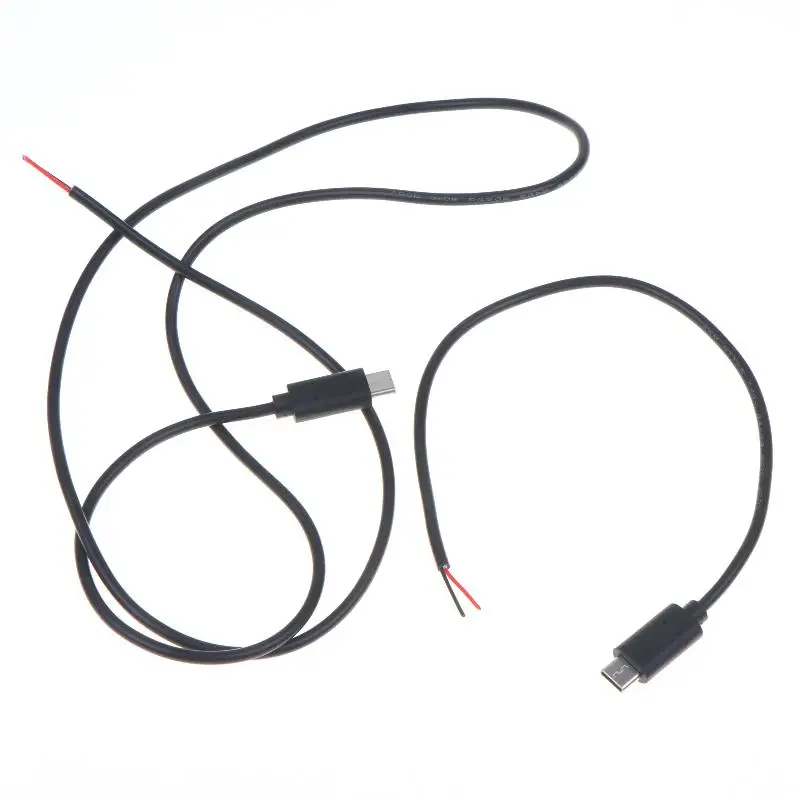 USB Type-C Pigtail Cable Extension Power Cable USB-C Plug To 2 Pin Bare Wire Open End Connector For DIY Repair Wire Cord