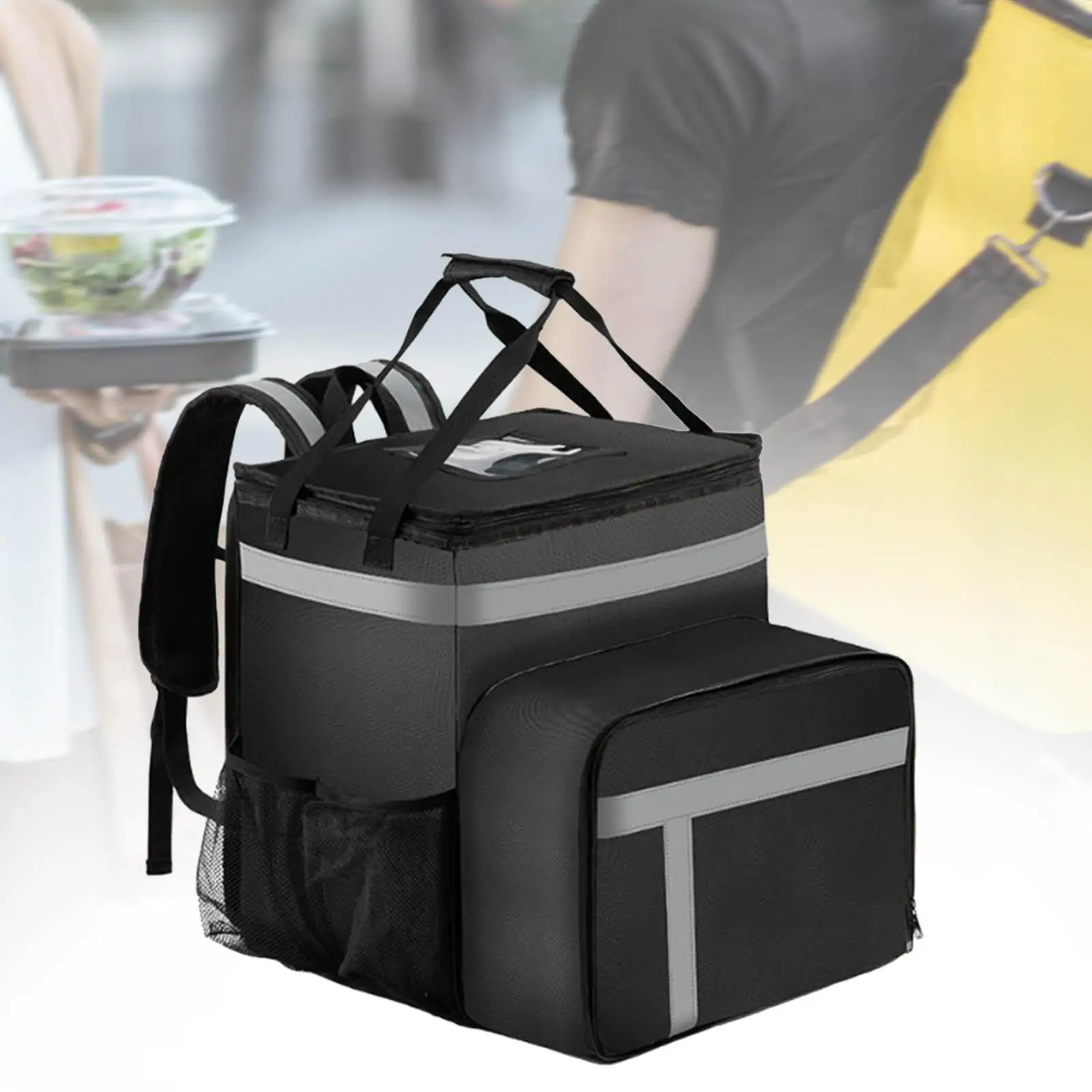 Food Delivery Backpack Reusable Shipping Pack Thermal Large Leakproof Bag for Commercial Catering Camping Hot Cold Eats Beach