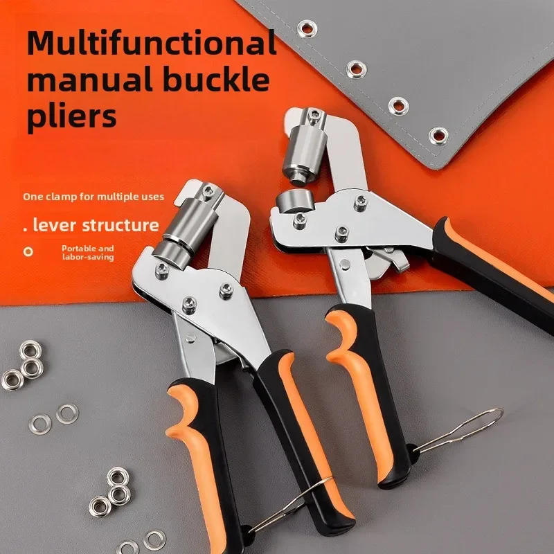 Manual Grommet Eyelet Punch Pliers 6mm 10mm Tarpaulin Canvas Hole Press Fastener Fabric Leather Install Tool