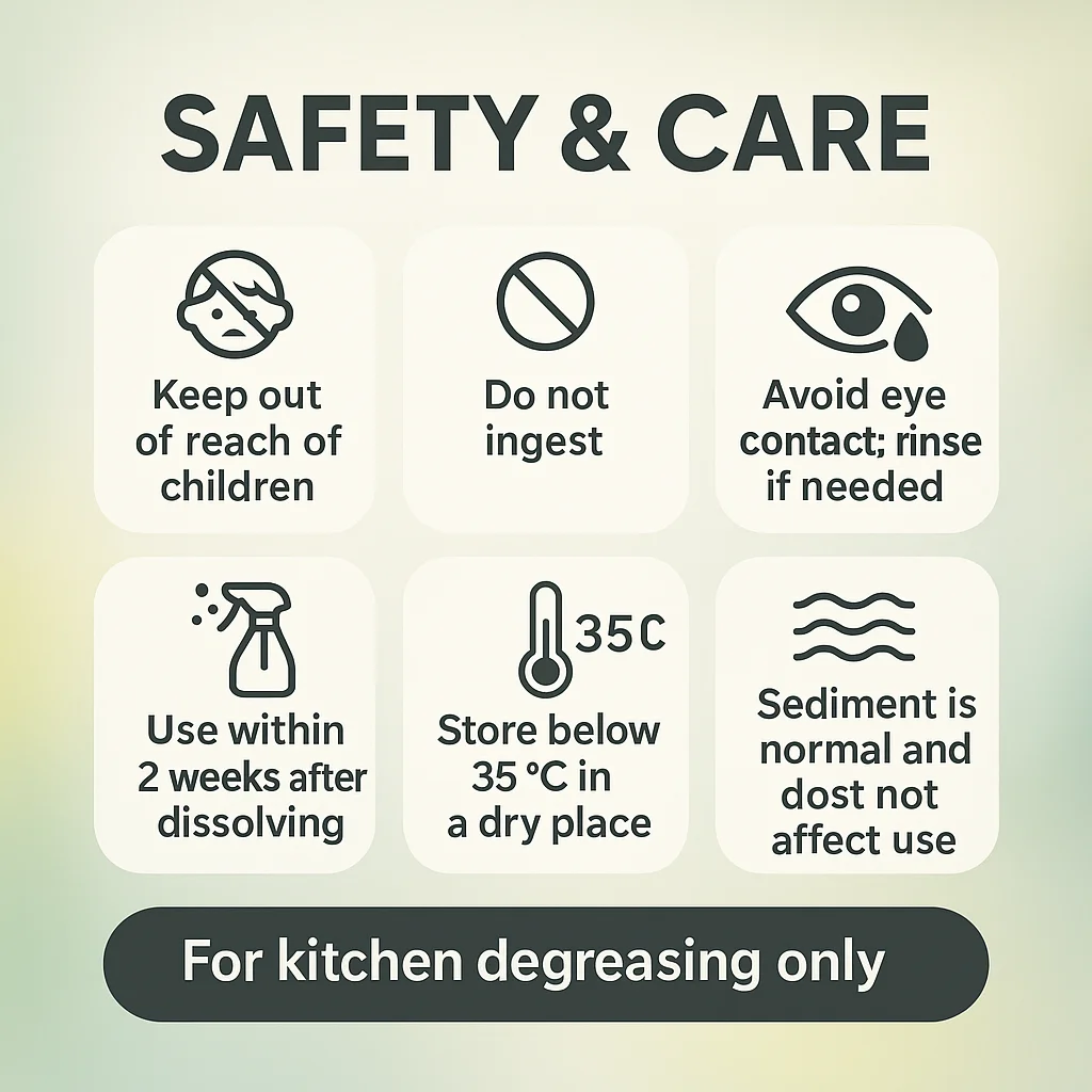 5 Pack Solid Concentrate Kitchen Cleaner, Lemon Scent, Degreasing for Ovens & Hobs, Home Use