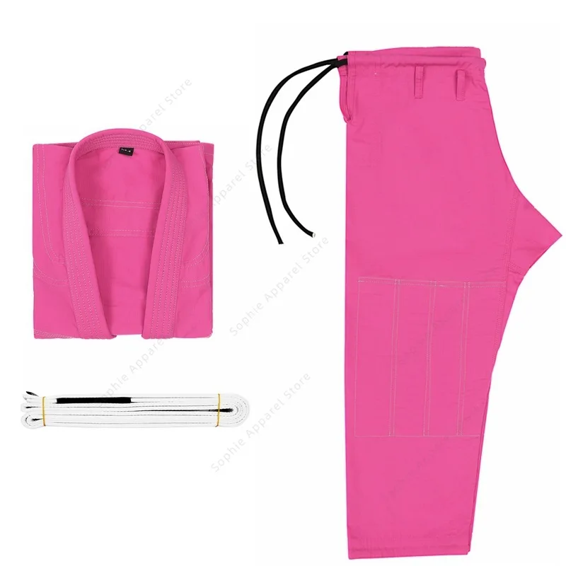 Martial Arts Gi Dobok Uniform Set for Judo BJJ Jiu Jitsu Training - Durable Kimono with White Belt for Men Women Kids