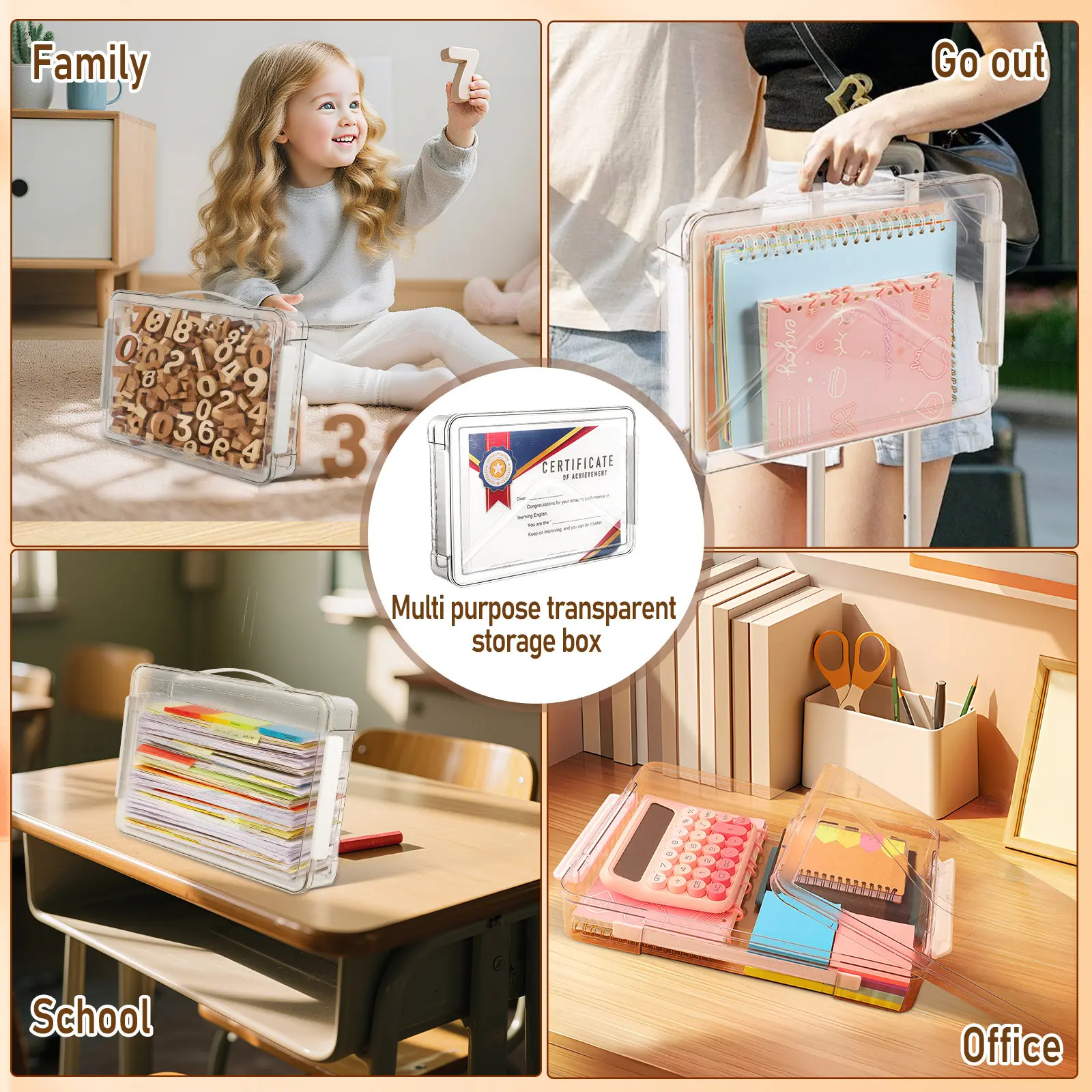 Small Large Document Organizer File Case Portable Boxes Plastic Magazine Holder