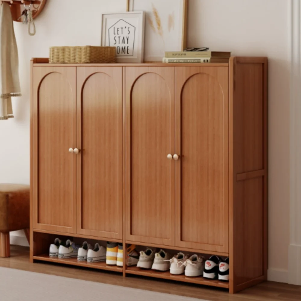 

Custom Modern Luxury Solid Wood Shoe Cabinet One-Piece Multi-Layer Entryway Storage Shelf Simple Shoe Rack