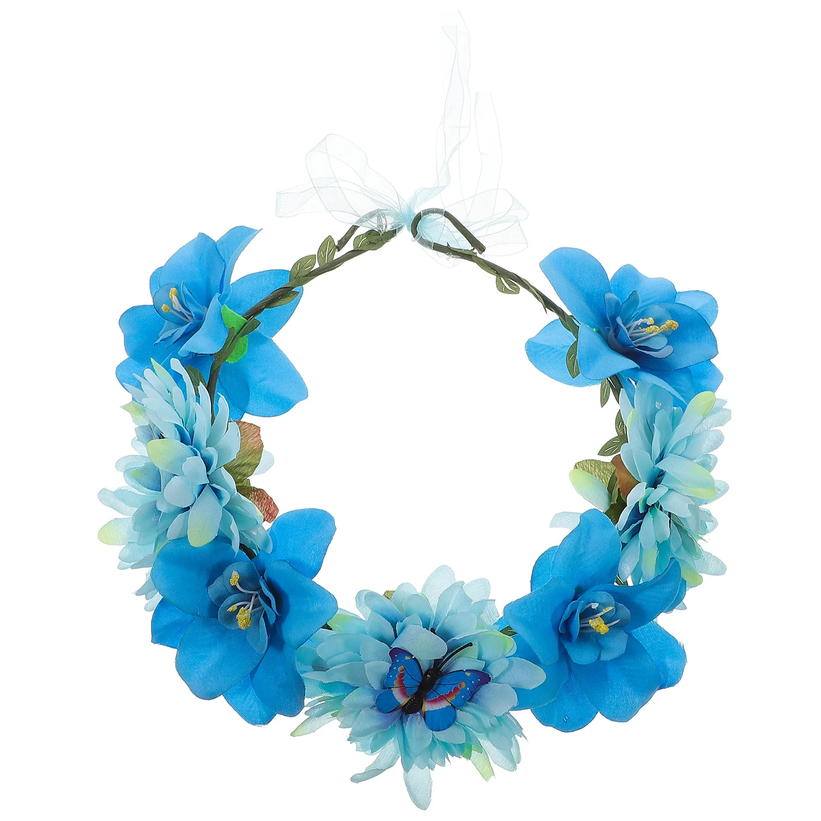 إكليل شعر بوهيمي على شكل زهرة صناعية على شكل تاج بألوان زاهية وعصابة رأس على شكل زهور لحفلات الزفاف والمهرجانات والسفر على الشاطئ