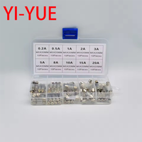 100pcs 5x20mm Quick Blow Glass Tube Fuse Assorted Kit Amp 0.2A 0.5A 1A 2A 3A 5A 8A 10A 15A 20A 250V with Storage Box