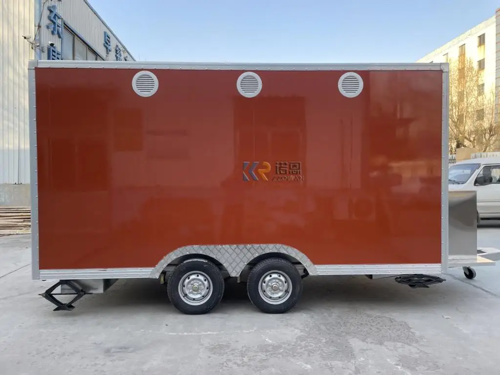 CE Doppio servizio Pizza Caffè Vendita Rimorchio alimentare Caffè di strada Camion fast food Mobile Gelato Distributore automatico Chiosco Carrello per alimenti