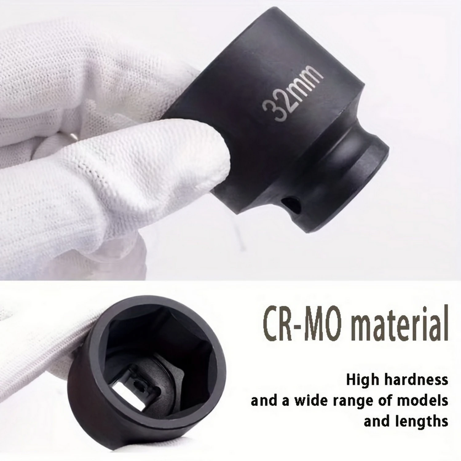 35pc 1/2 Polegada conjunto de soquete de impacto 6 pontos tamanho métrico 8-32mm, unidade profunda eixo porca conjunto de soquete de impacto, com caso portátil, vermelho