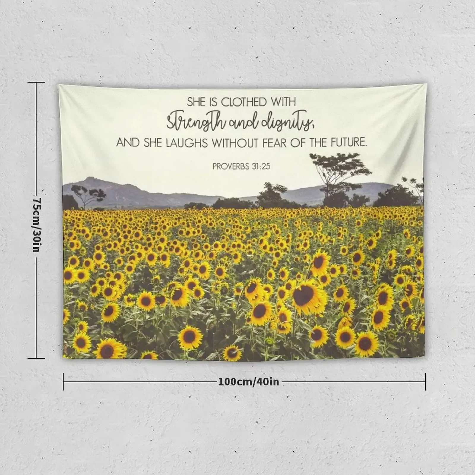 Proverbs and Sunflowers Tapestry On The Wall Aesthetic Room Decors Tapestry