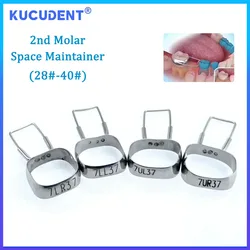KUCUDENT 4 Stuks Tandheelkundige Orthodontische Voorgevormde Molaire Ruimte Onderhouder Bands Tanden Bretels 2e Molaire 28 # -40 # Tandarts Ortho Materialen
