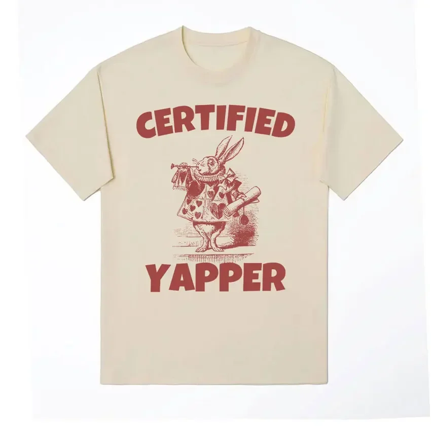 

Сертифицированная забавная футболка Yapper с подарочным мемом, мужская и женская Винтажная футболка с графическим рисунком, хлопковая Футболка большого размера с коротким рукавом, топы