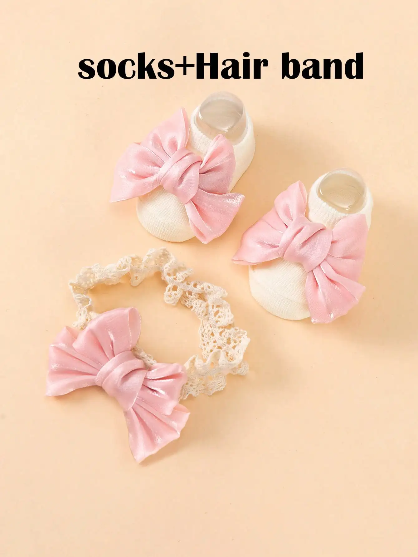 2Pcs 0-12M Baby Bow Socks Headband Set Cute Multicolor Design Infant Birthday Gift Daily Dress Up Accessories