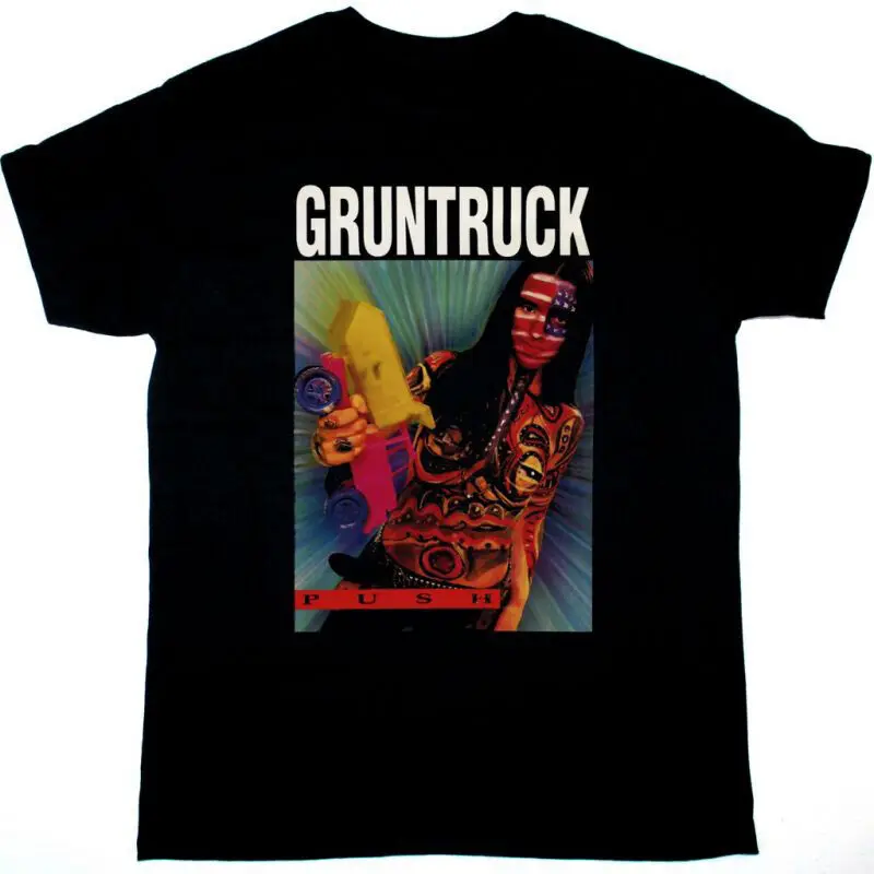 Vtg GRUNTRUCK Band PUSH Heavy Cotton Black Full Size T Shirt AA1285