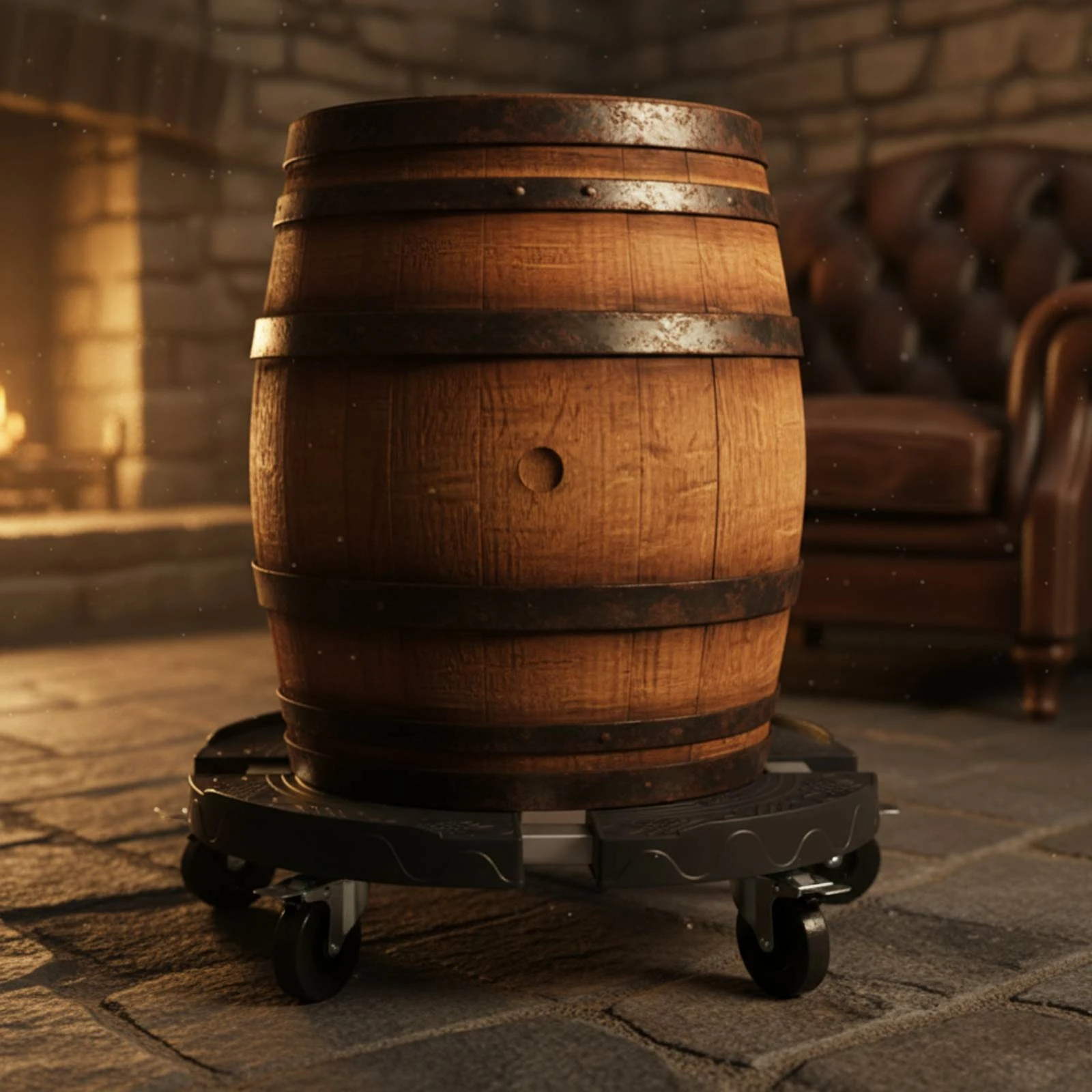 Gas Cylinder Dolly Sturdy Support Trash Can Dolly Oak Barrel Stand Heavy Duty Transport Equipment Swivel Wheels